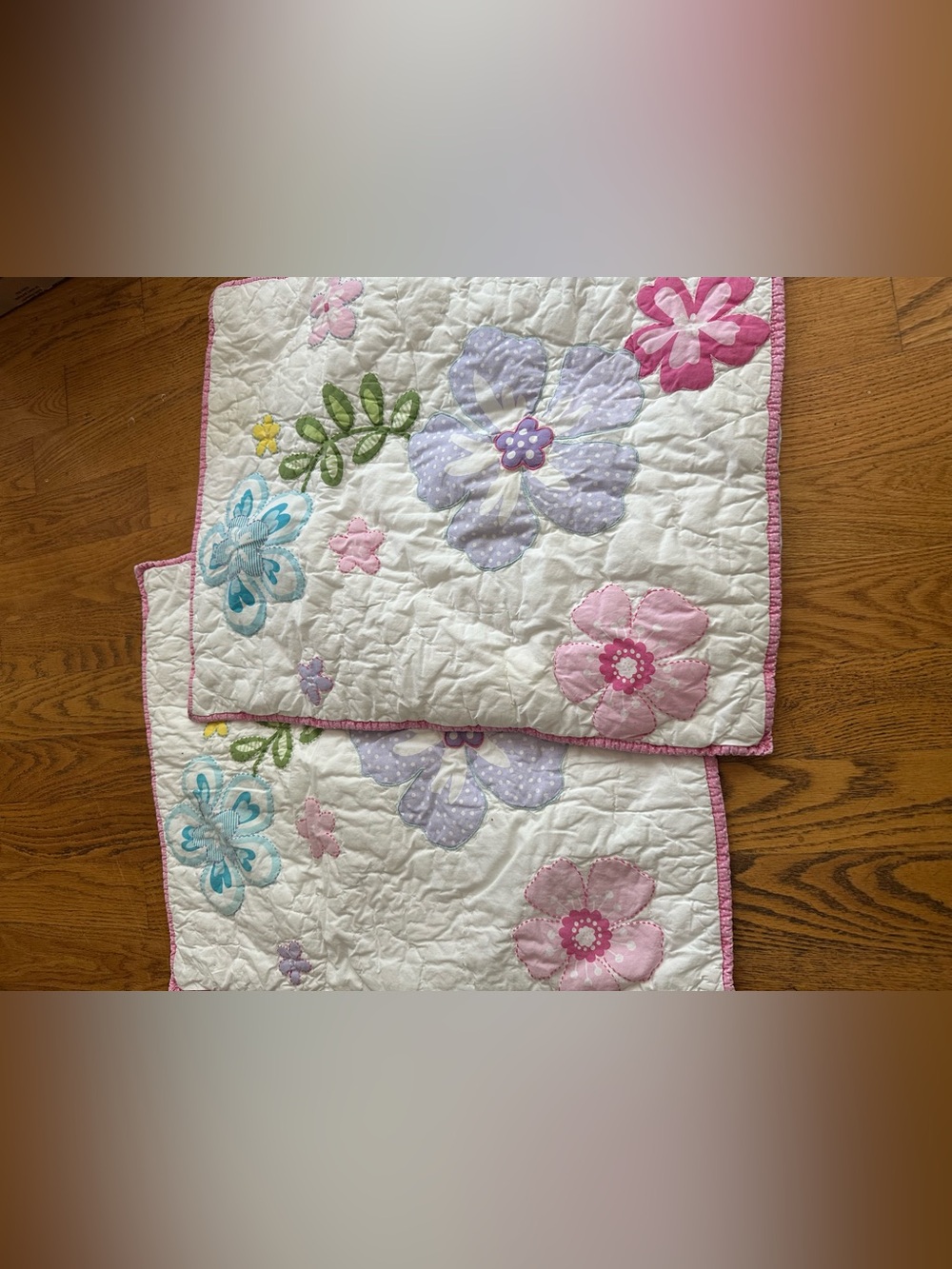 Pottery barn pillow shams - Multicolor appliquéd spring flowers (2) - Picture 7 of 7